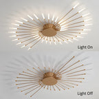 Wesley Flush-Mount Ceiling Light Fireworks, Black/Gold