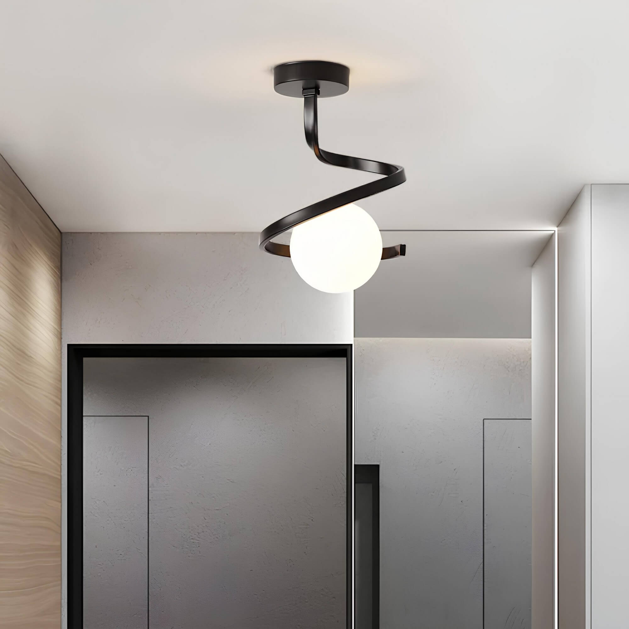 Modern Iron Glass Ceiling Light 1-Light