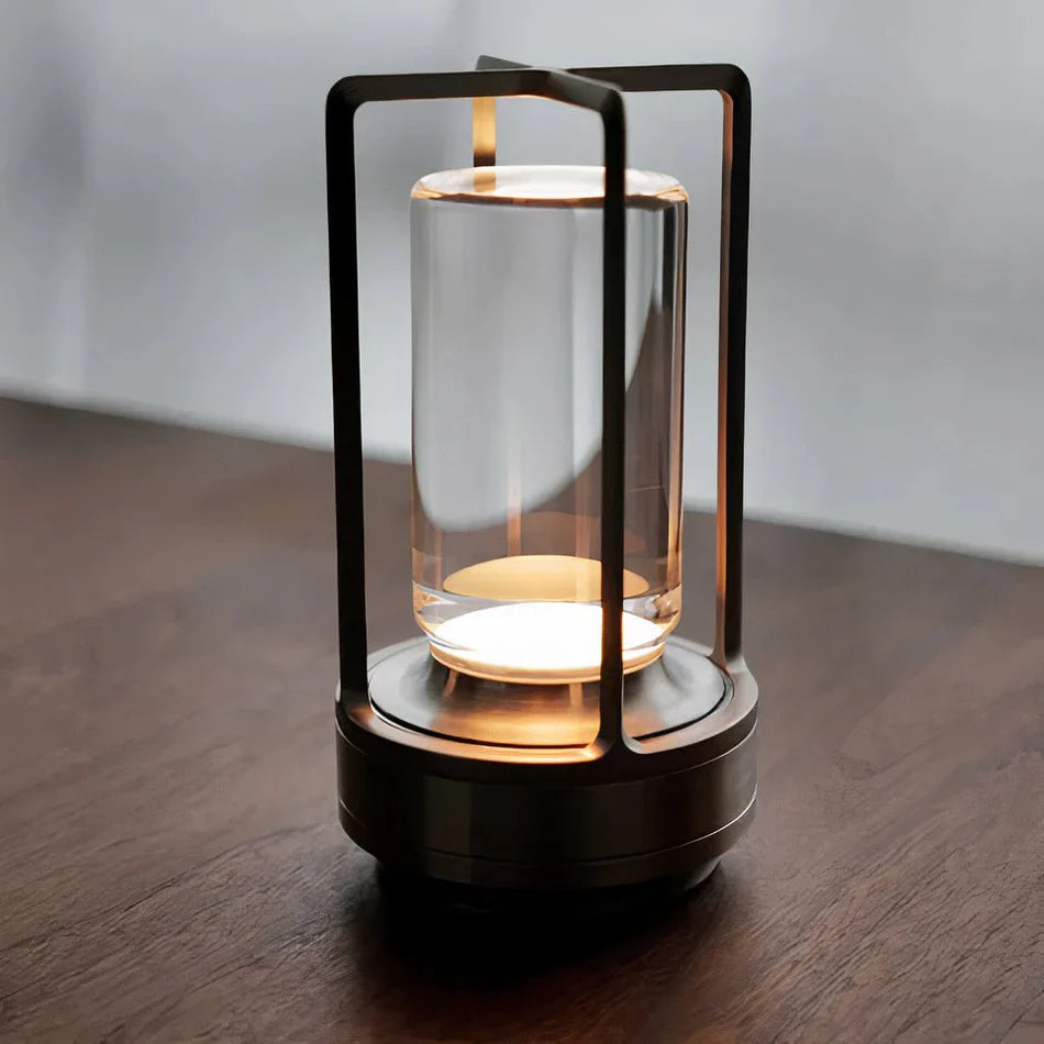 Modern LED Table Lamp Lantern with Touch Switch and Elegant Metal Frame