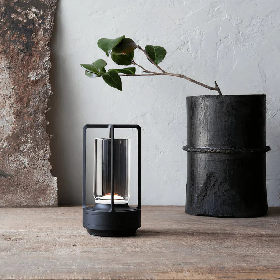Modern LED Table Lamp Lantern with Touch Switch and Elegant Metal Frame