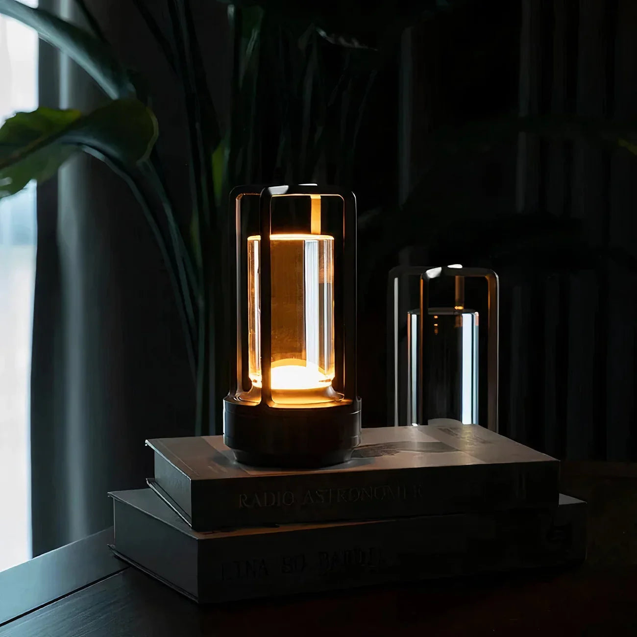 Modern LED Table Lamp Lantern with Touch Switch and Elegant Metal Frame