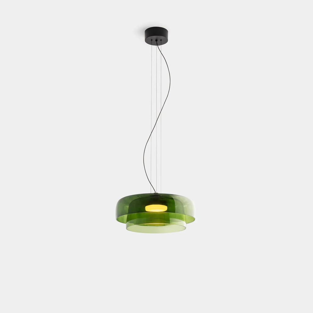 Modern Glass Pendant Lamp with Layered Shade – Design Inspired by Retro Style