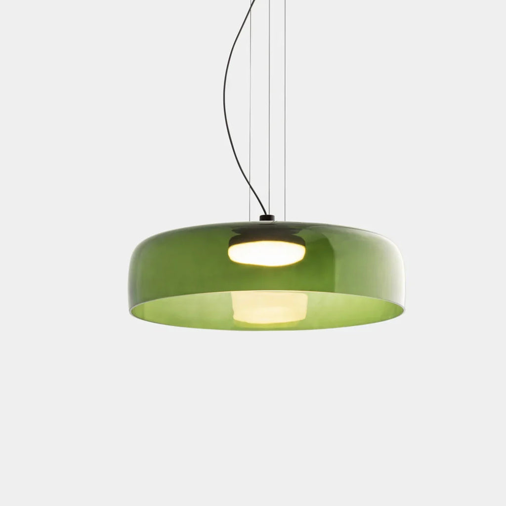 Modern Glass Pendant Lamp with Layered Shade – Design Inspired by Retro Style