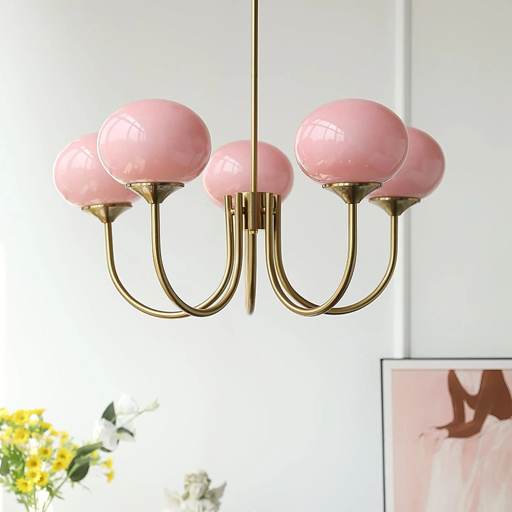 Retro glamour pendant lamp with spherical shades