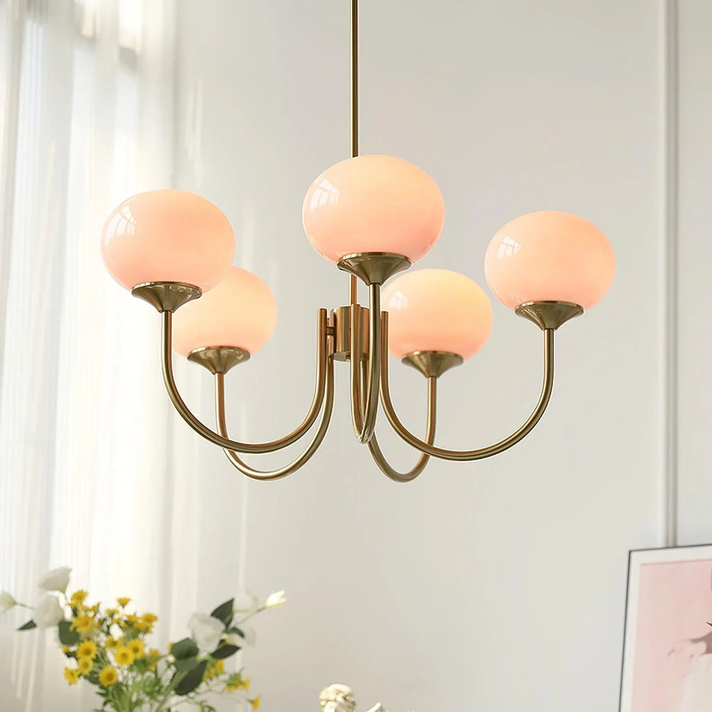 Retro glamour pendant lamp with spherical shades