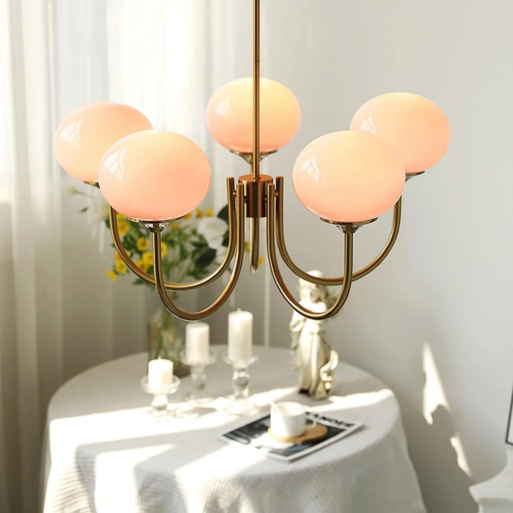 Retro glamour pendant lamp with spherical shades