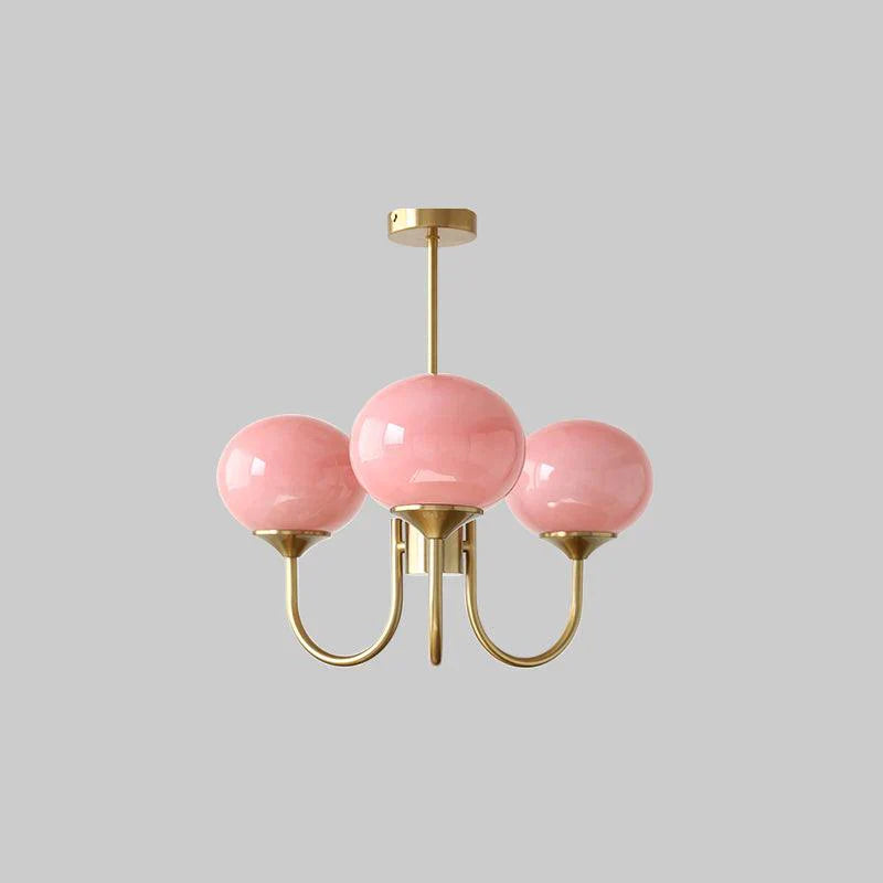 Retro glamour pendant lamp with spherical shades