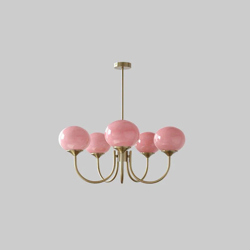 Retro glamour pendant lamp with spherical shades