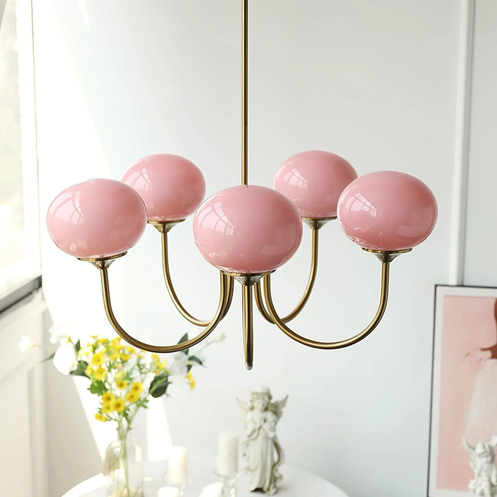 Retro glamour pendant lamp with spherical shades