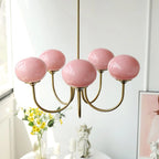Retro glamour pendant lamp with spherical shades