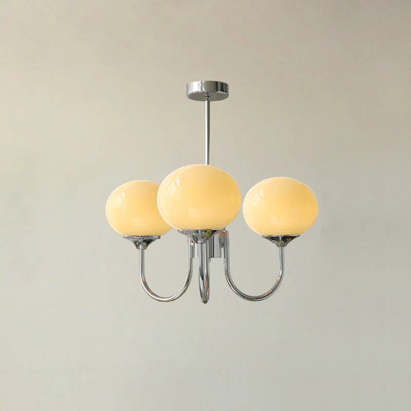 Retro glamour pendant lamp with spherical shades