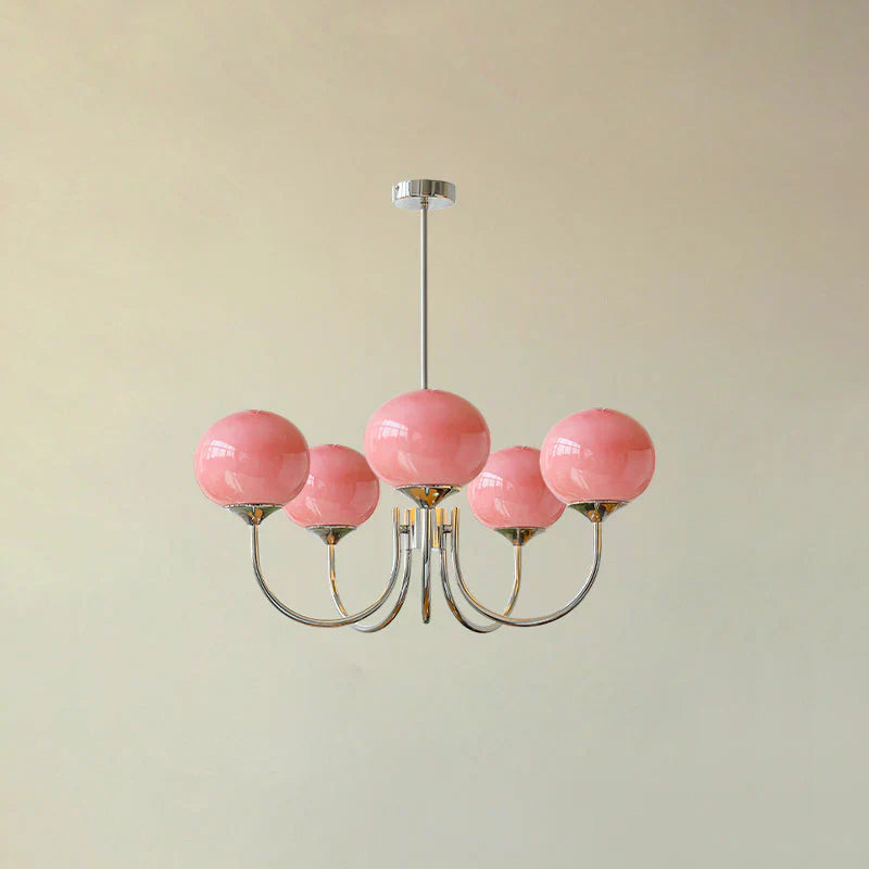 Retro glamour pendant lamp with spherical shades