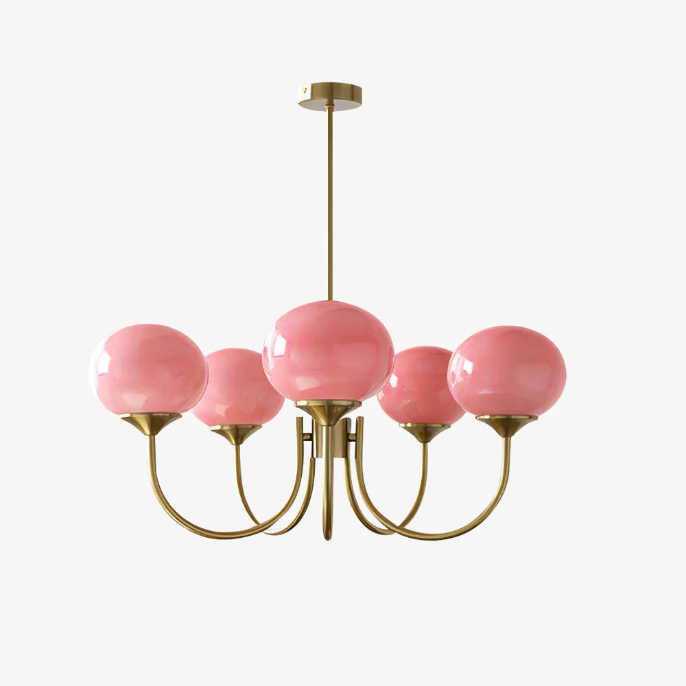 Retro glamour pendant lamp with spherical shades