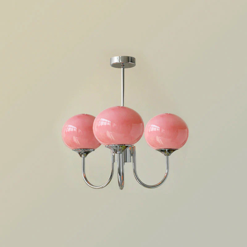 Retro glamour pendant lamp with spherical shades