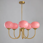 Retro glamour pendant lamp with spherical shades