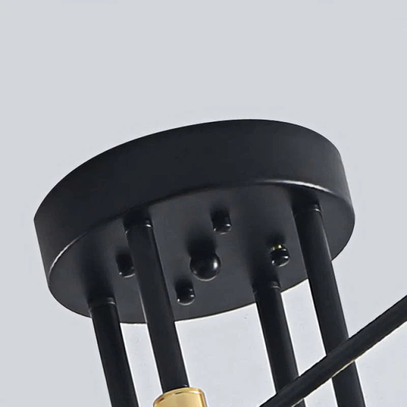 Industrial ceiling lamp chandelier with round lights