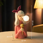 Decorative LED Lamp "Girl with Balloon" – Designer Figure for Living Room and Office