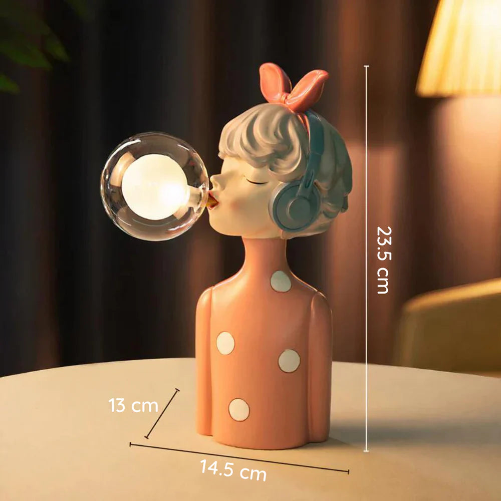 Decorative LED Lamp "Girl with Balloon" – Designer Figure for Living Room and Office