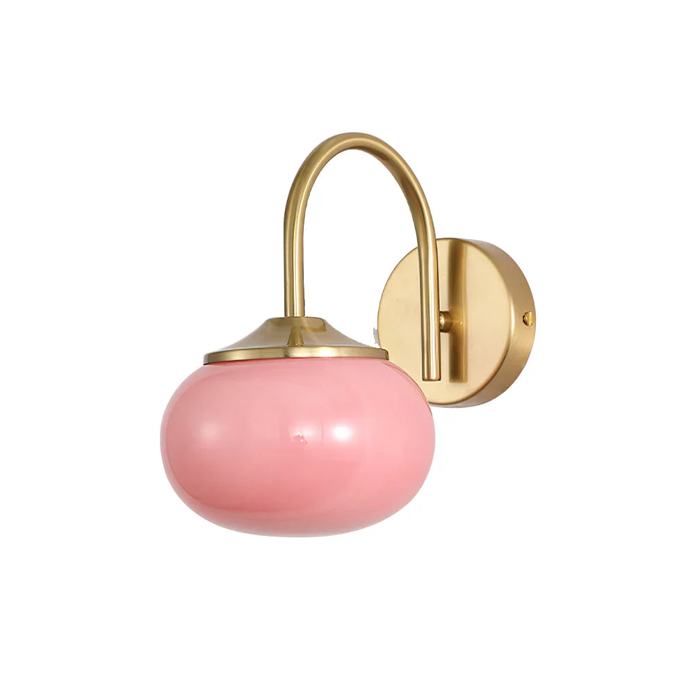 Wall Lamp with Glass Shade and Gold Finish