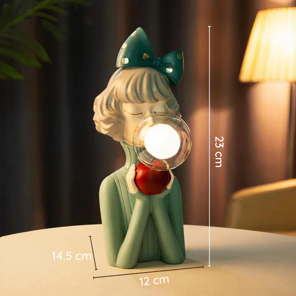 Decorative LED Lamp "Girl with Balloon" – Designer Figure for Living Room and Office