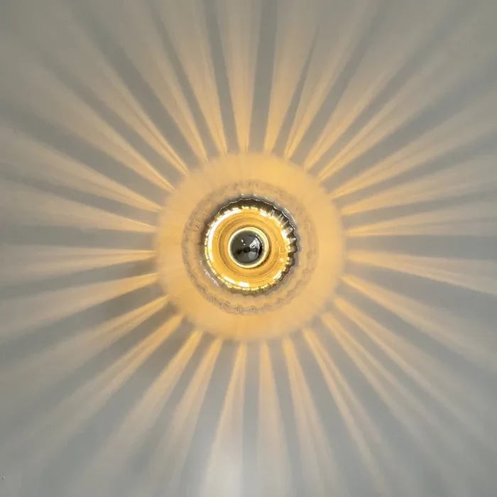 Elegant glass ceiling lamp with crystal design