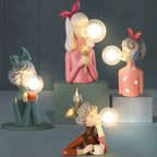 Decorative LED Lamp "Girl with Balloon" – Designer Figure for Living Room and Office