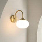 Wall Lamp with Glass Shade and Gold Finish