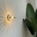 Elegant glass ceiling lamp with crystal design