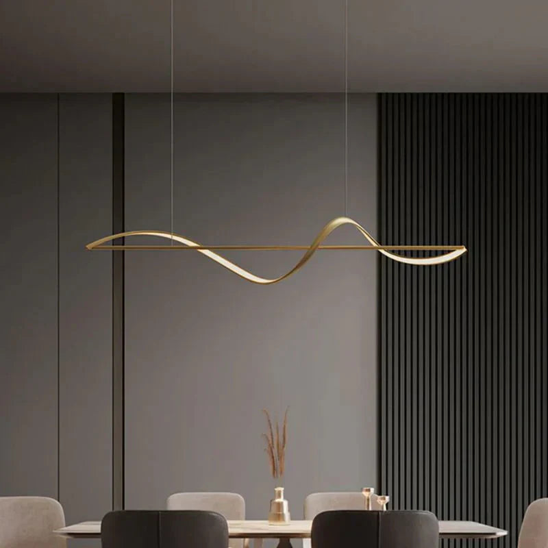 Hanging Lamp "Wave" – modern LED lamp for dining table or kitchen island