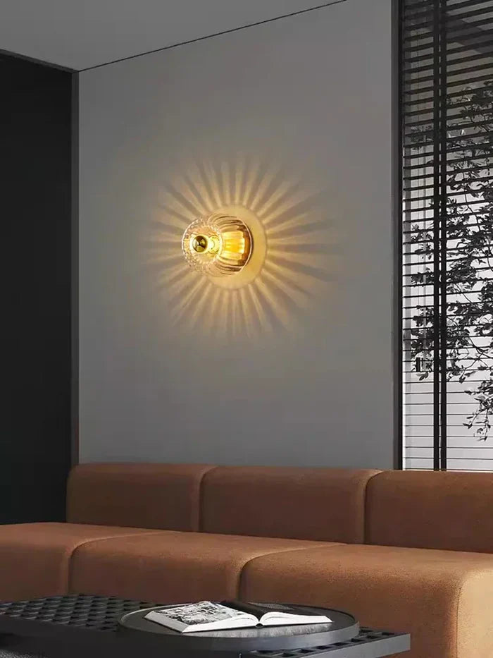 Elegant glass ceiling lamp with crystal design