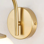 Wall Lamp with Glass Shade and Gold Finish