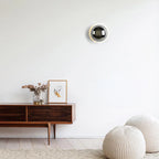 Modern LED wall sconce in the shape of a shimmering ball – wall lighting with a Bauhaus halo effect