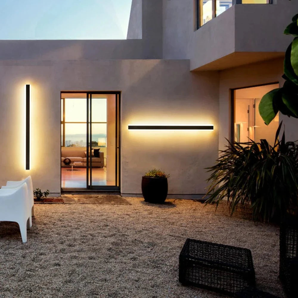 Modern LED Wall Lamp – Vertical Waterproof Decorative Panel for Facades