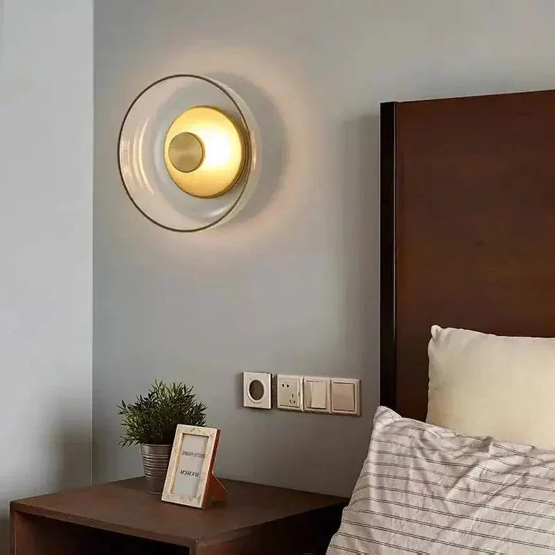 Modern wall lamp with a round shade