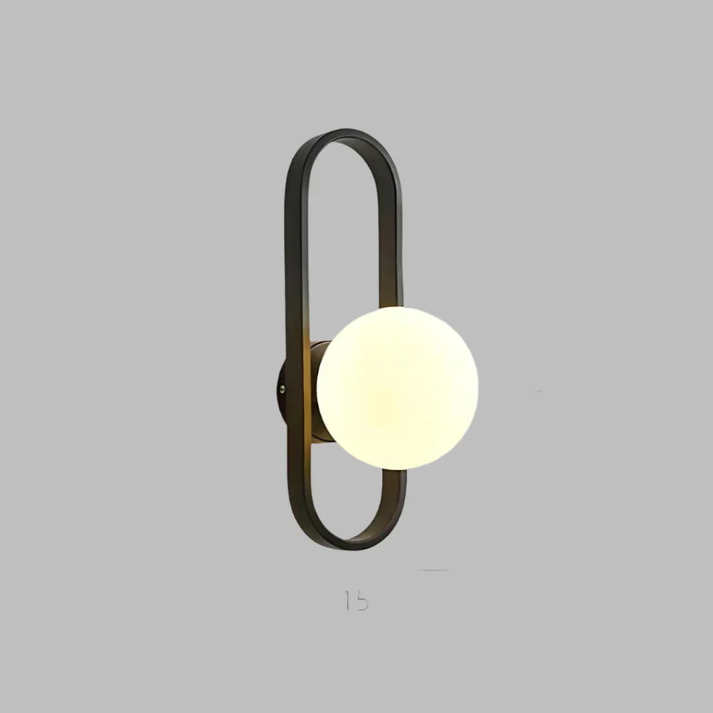 Modern Wall Sconce with Milk Glass Ball