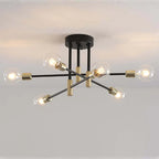 Industrial ceiling lamp chandelier with round lights