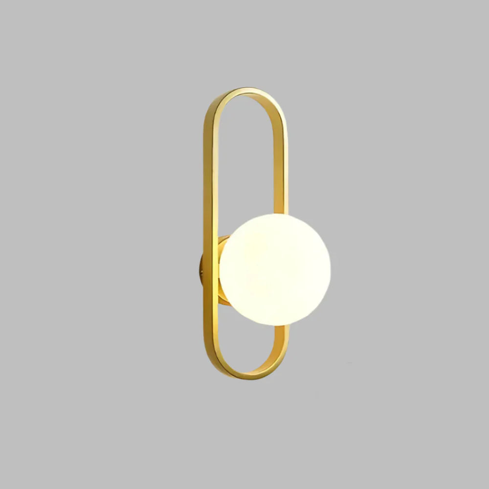 Modern Wall Sconce with Milk Glass Ball