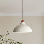 Modern Hanging Lamp with Wooden Accent – Minimalist Design