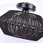 Ceiling lamp with a lattice lampshade – modern ceiling light in boho or industrial style
