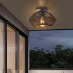 Ceiling lamp with a lattice lampshade – modern ceiling light in boho or industrial style