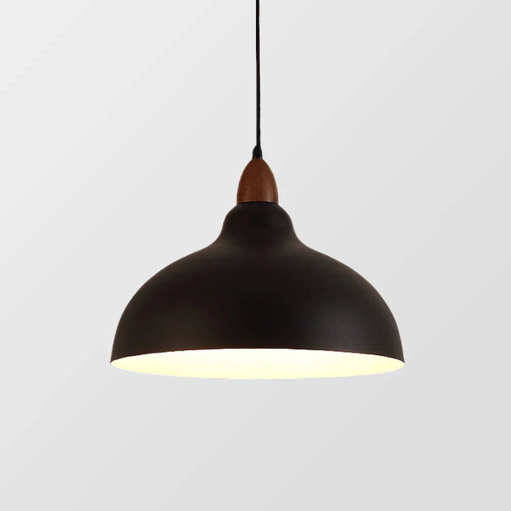 Modern Hanging Lamp with Wooden Accent – Minimalist Design