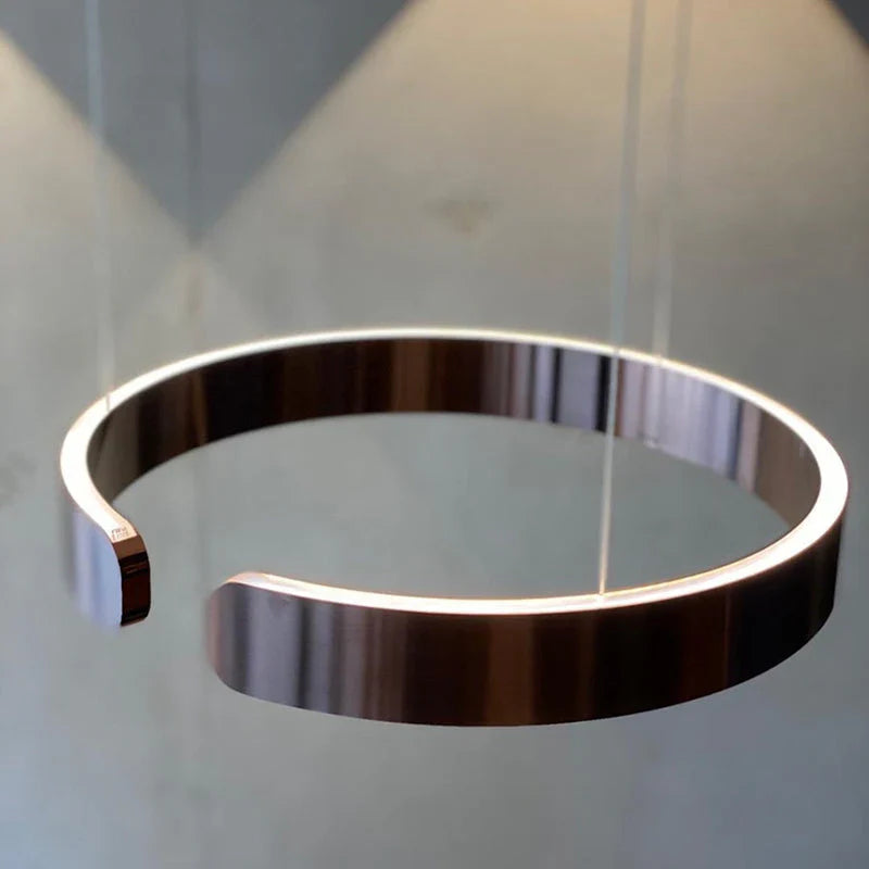 Modern LED Ring Chandelier – Elegant Round Ceiling Lamp