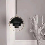 Designer Hanging Lamp with Metal Shade and Decorative Ring