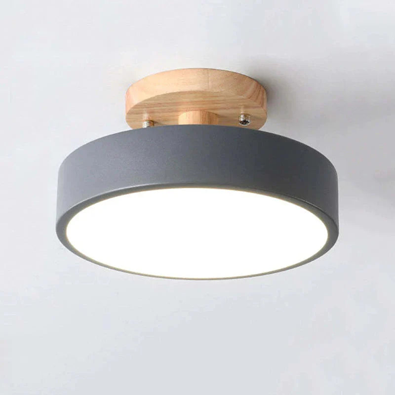Modern LED ceiling lamp made of wood