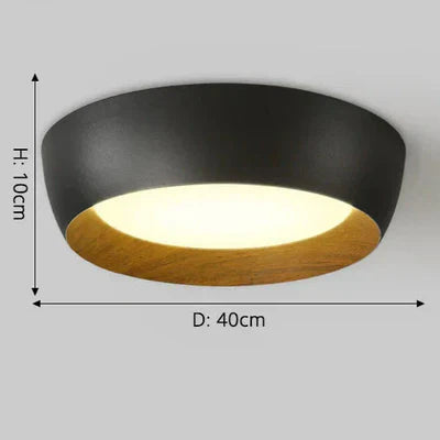 Modern LED Ceiling Lamp with Wooden Accent