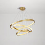Kristy Modern Ring Metal/Acrylic LED Pendant Light, Black/Gold