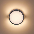 Ray Modern Round Metal/ Outdoor Waterproof Wall Lamp, Black