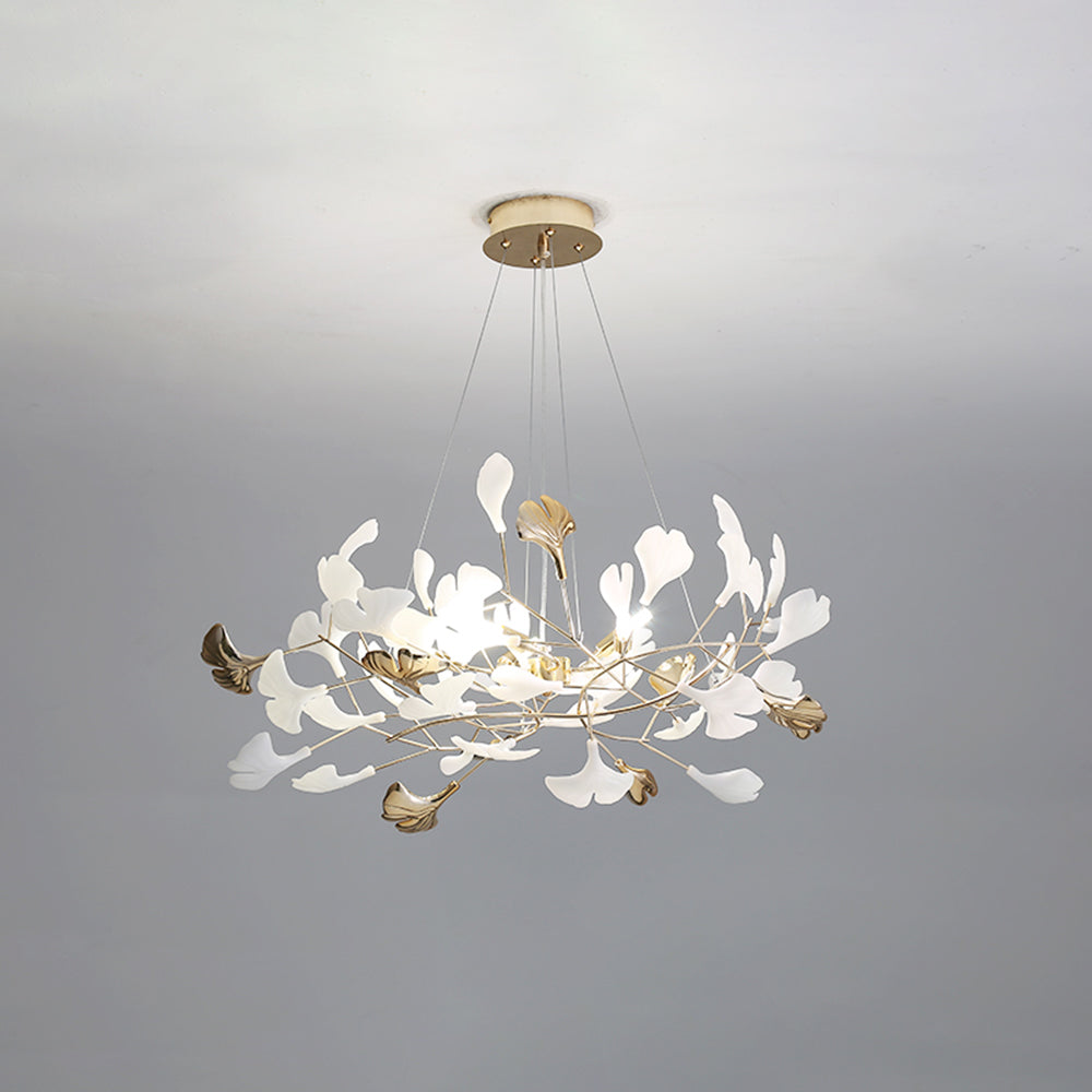 Jarn Leaf Suspension / Modern Multi Metal / Ceramic Gold / White Living Room