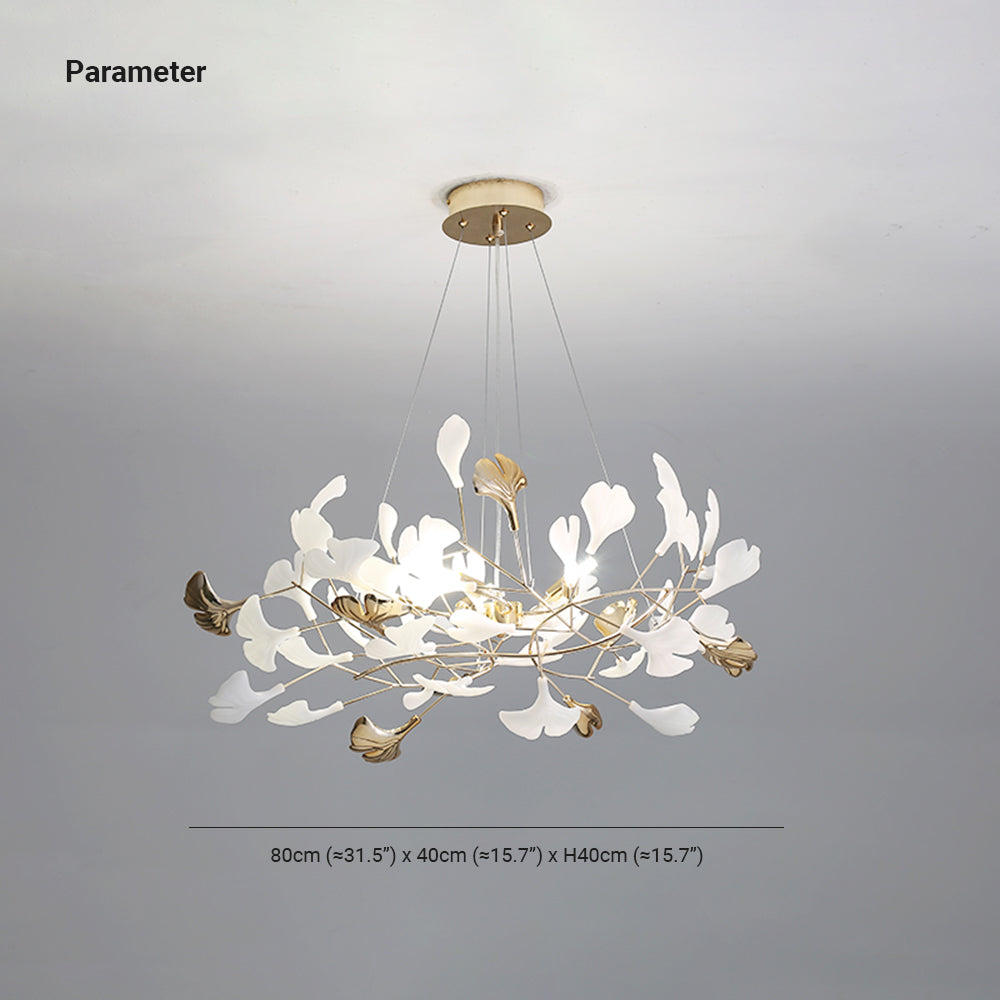 Jarn Leaf Suspension / Modern Multi Metal / Ceramic Gold / White Living Room