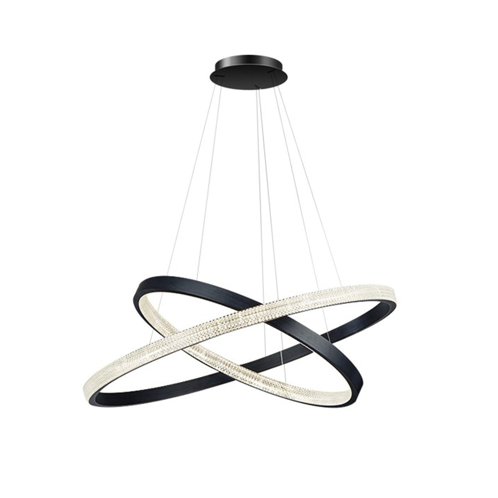 Kristy Modern Ring Metal/Acrylic LED Pendant Light, Black/Gold